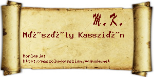Mészöly Kasszián névjegykártya